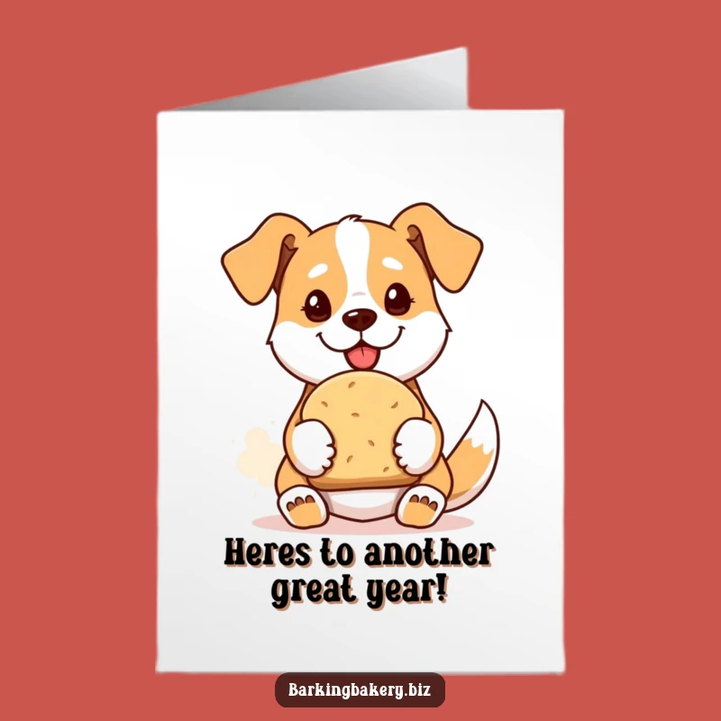 Free Printable Bread Birthday Card: Funny Dog Baker Downloadable Greeting Gift