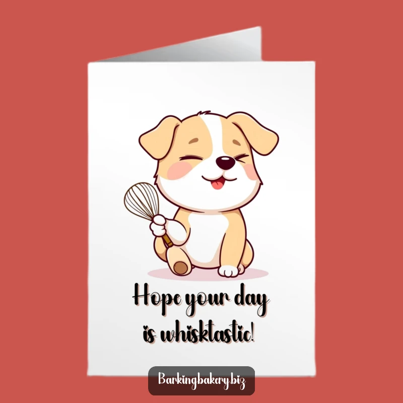 Free Printable Birthday Card: Winking Dog Chef Whisking Fun Birthday DIY Gift
