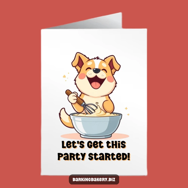 Free Printable Birthday Card: Happy Whisking Dog, Perfect DIY Gift!