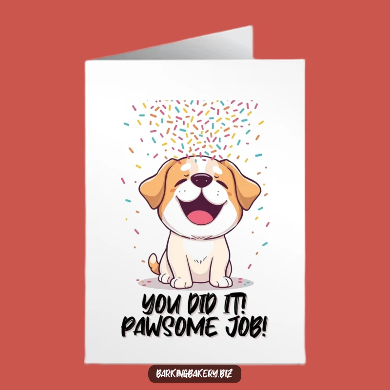 Free Printable Congrats Card: Giggling Dog Sprinkles Funny Downloadable Gift