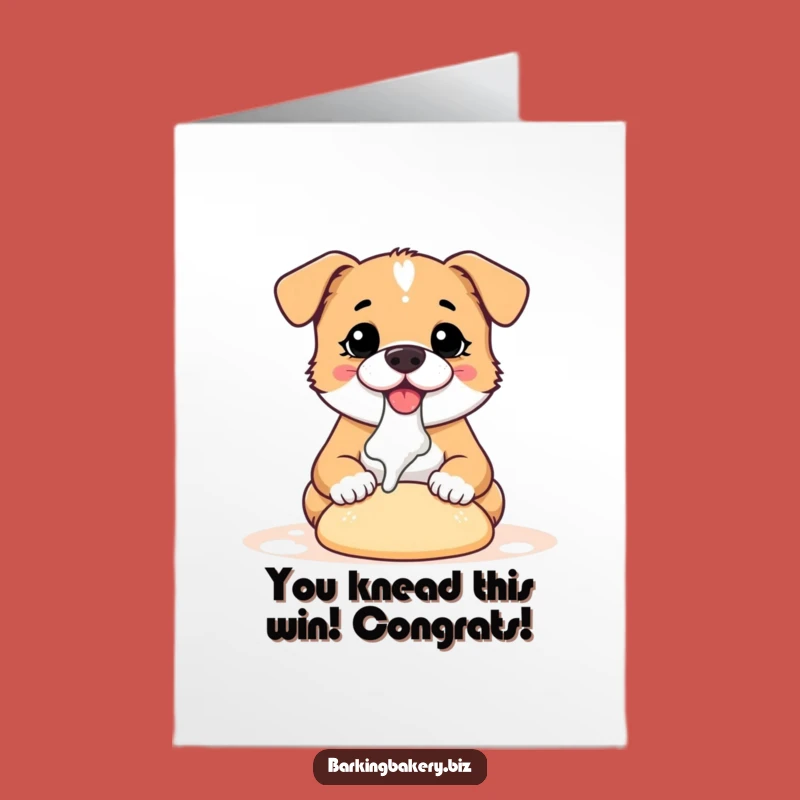 Free Printable Congrats Card: Hilarious Dog Baker, Dough Making, Downloadable Celebration Art