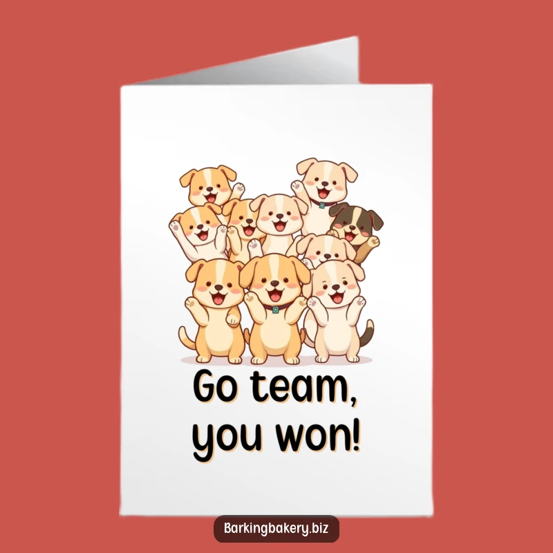 Free Printable Congrats Card: Dog Pack Cheers Success – Downloadable Celebration Gift