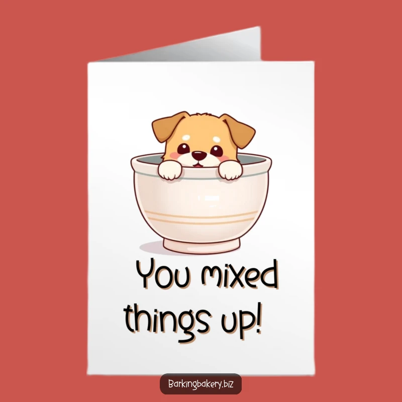 Free Printable Congrats Card: Dog in Bowl Joy, Funny DIY Downloadable Gift