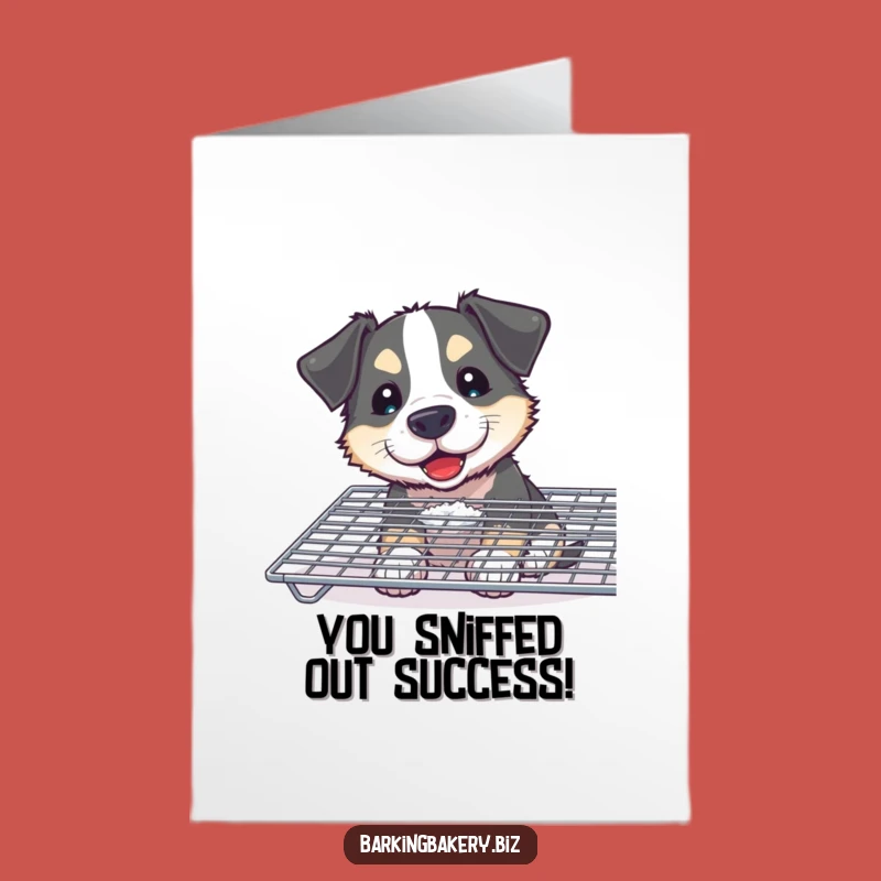 Free Printable Congrats Card: Curious Dog Sniffing Success for a Downloadable Gift