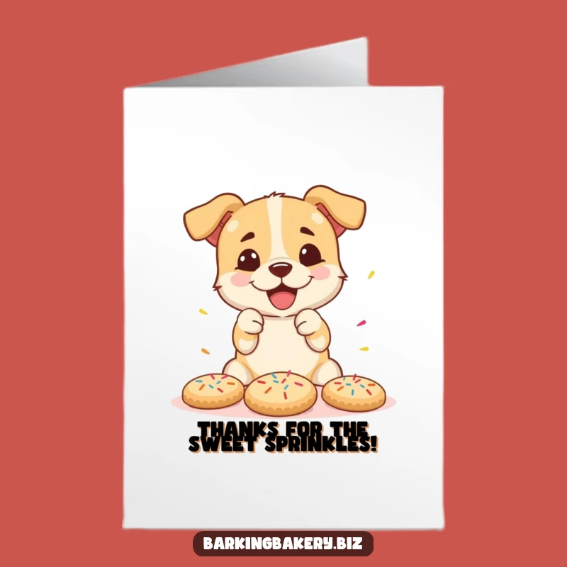 Free Printable Sprinkles Thank You Card: Funny Dog Cookie Gratitude Gift