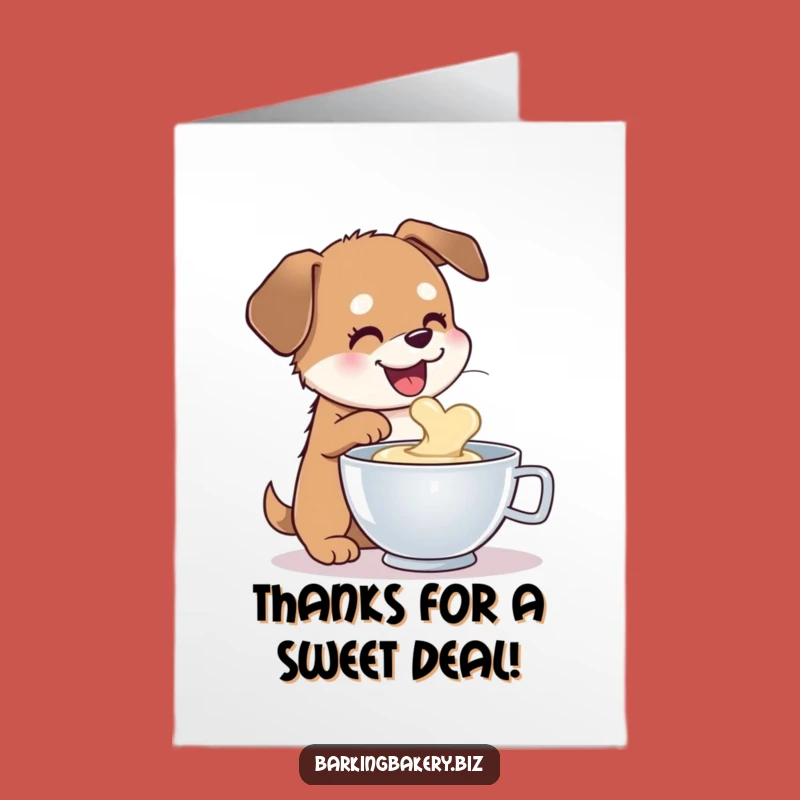 Free Printable Thank You Card: Batter Tasting Dog - Whimsical Downloadable Thanks
