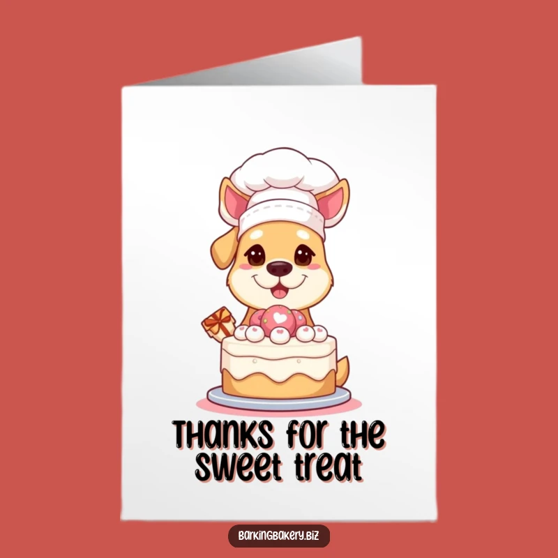 Free Printable Thank You Card: Chef Dog Cake Delivery - Downloadable Appreciation