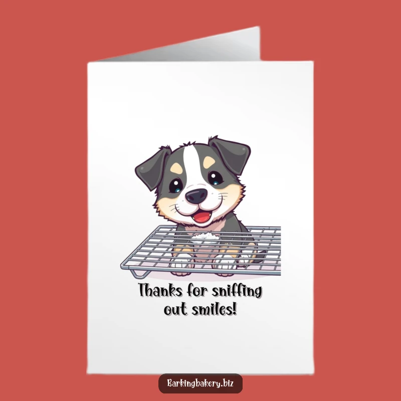 Free Printable Thank You Card: Curious Dog Sniffing Thanks for a Sweet Downloadable Gift