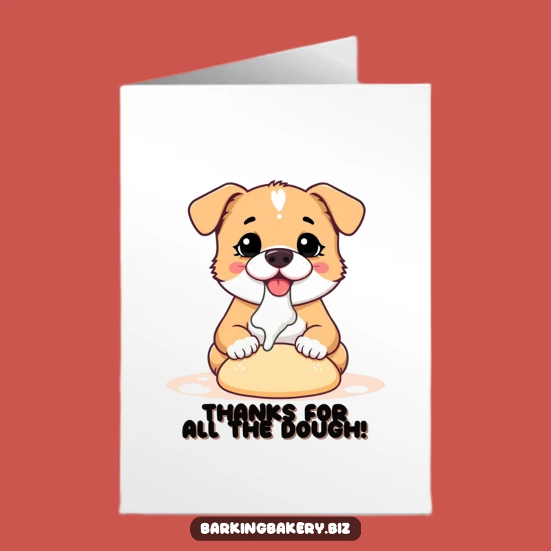 Free Printable Thank You Card: Cute Dog Baker, Dough Creation, Downloadable Gratitude Art