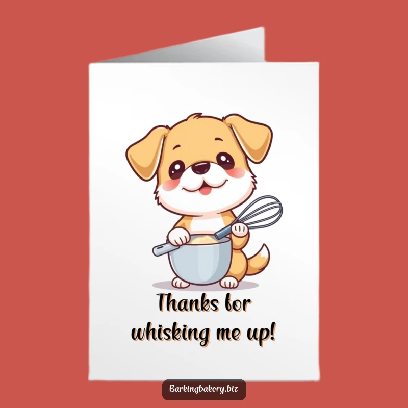 Free Printable Thank You Card: Dog Chef with Whisk Downloadable