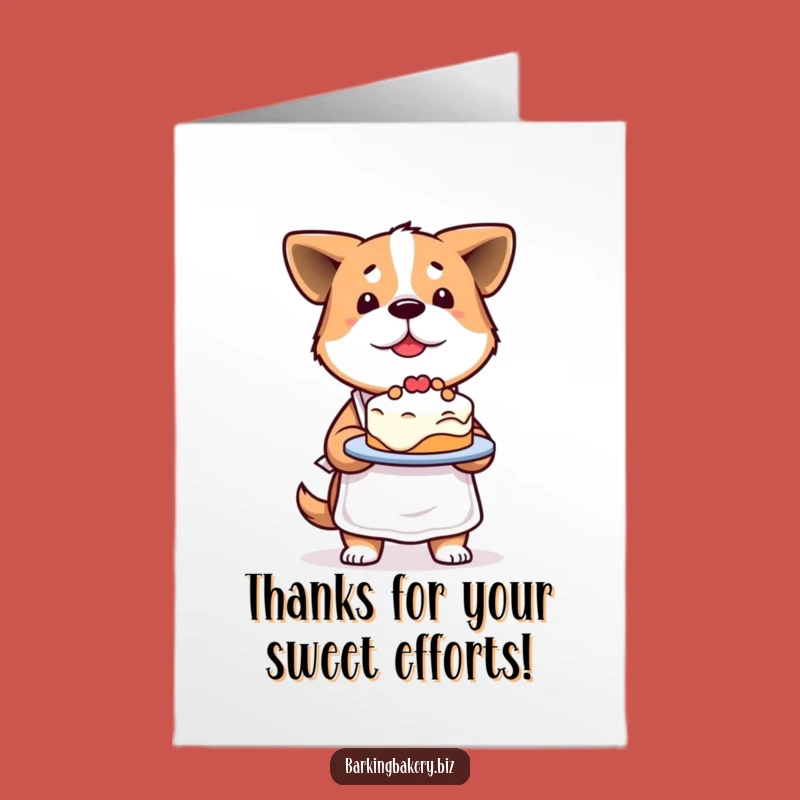 Free Printable Thank You Card: Dog's Wonky Cake Says Thanks – Downloadable Gift