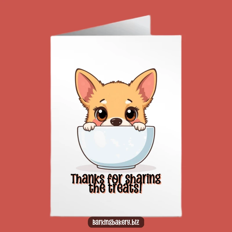Free Printable Thank You Card: Funny Dog Baker Peeking, DIY Gift!