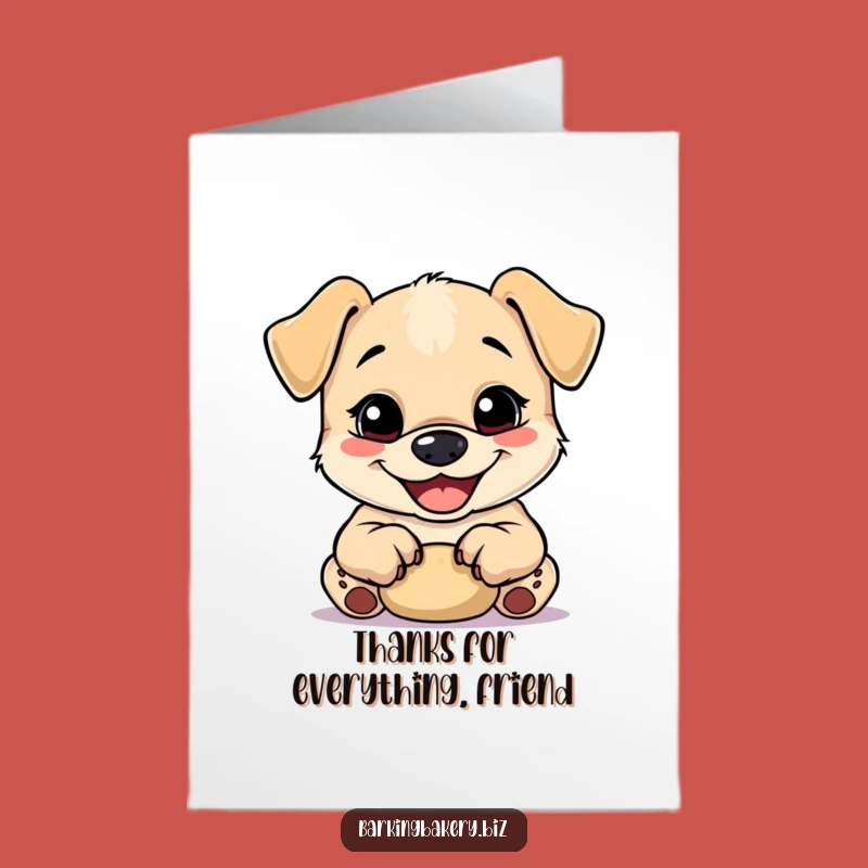 Free Printable Thank You Card: Happy Pup Kneading Dough for Sweet Gratitude DIY