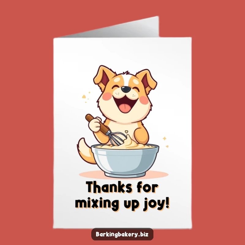 Free Printable Thank You Card: Happy Whisking Dog, DIY Gift!