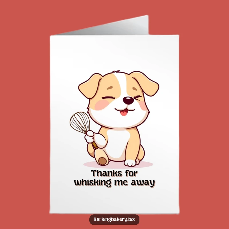 Free Printable Thank You Card: Winking Dog Whisking Gratitude DIY