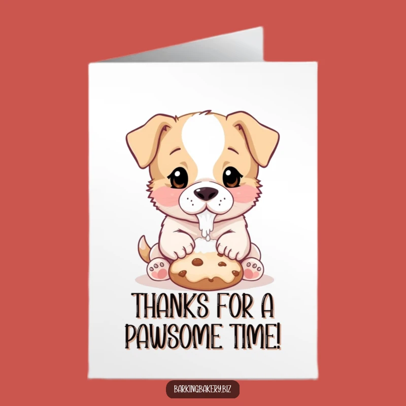 Free Printable Thanks Card: Puppy Flour Nose, Thoughtful Downloadable Gift