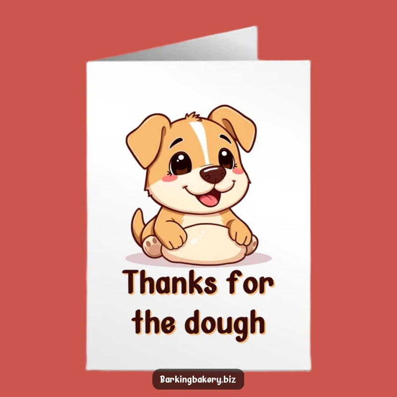 Free Printable Thank You Card: Funny Flour-Faced Dog Baker - Downloadable Appreciation Gift