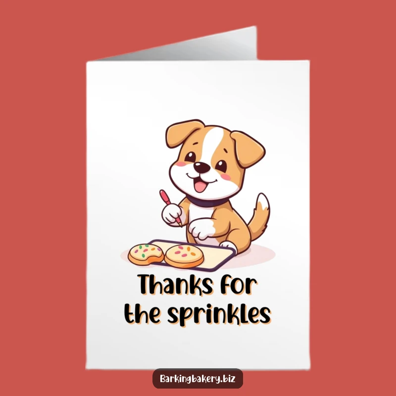 Free Printable Thank You Card: Dog's Sprinkle Surprise - Downloadable Appreciation