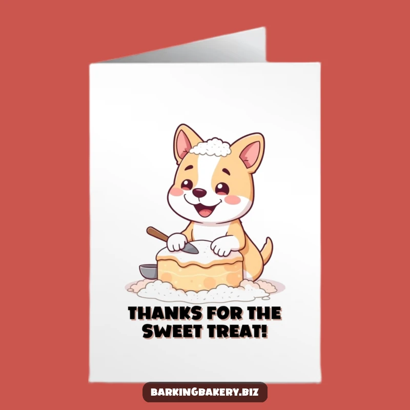 Free Printable Funny Dog Thank You Card: Baking Dog, Heartfelt Downloadable Gift