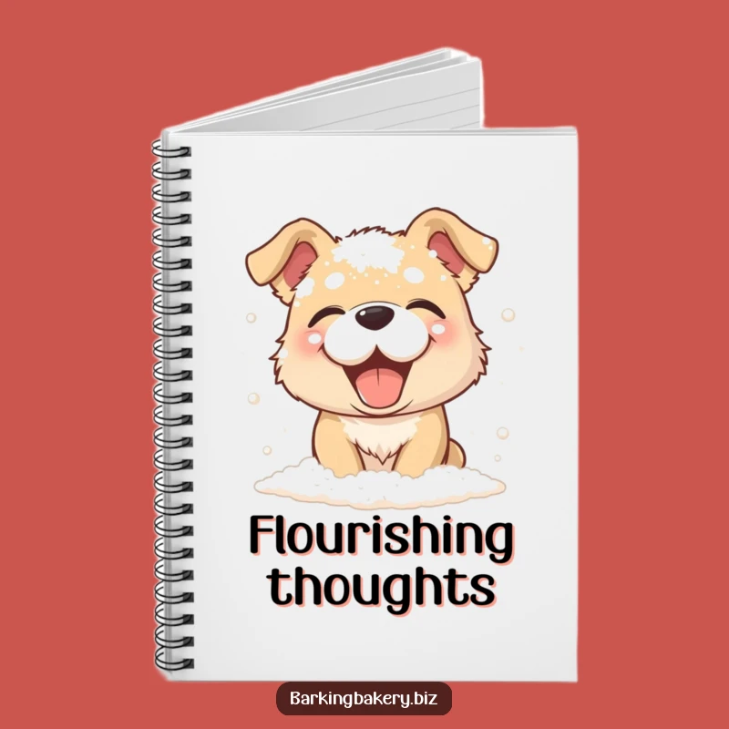 Funny Flour Dog Notebook - Messy Baking Notes, Ideal Funny Gift for Writers