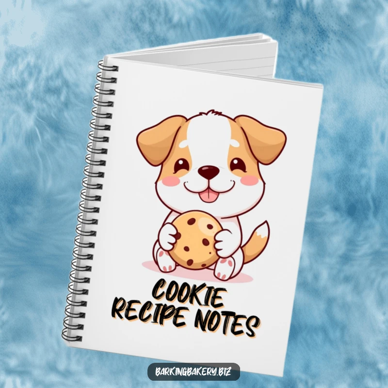 Funny dog notebook, a proud dog offers a perfect cookie with a smile, perfect for jotting down notes and baking ideas.