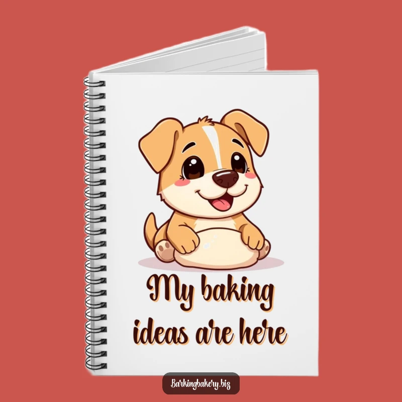 Funny Recipe Notebook: Cute Baker Dog with Flour Nose, Jotting Down Baking Ideas Gift
