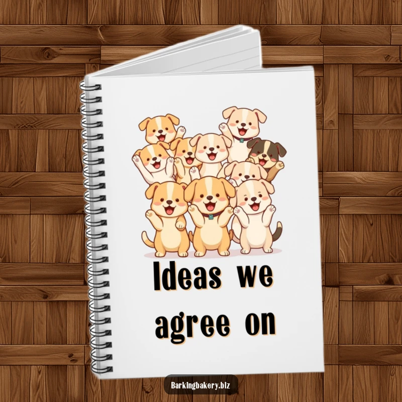 Funny Dog Cheer Squad Notebook: A group of cute dogs cheer with paws raised, great for jotting down plans and ideas.