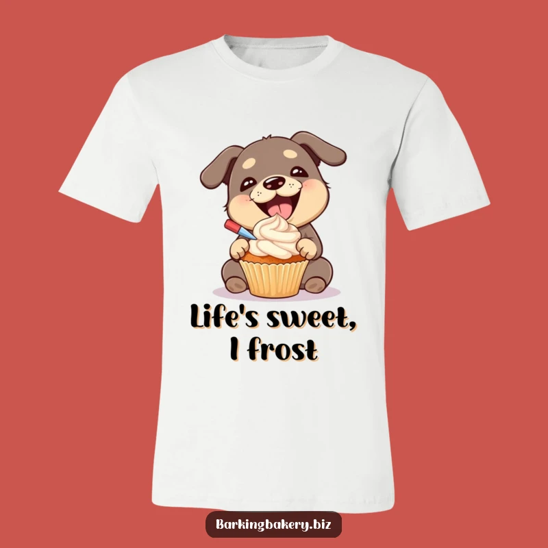 Funny Cupcake Dog T-Shirt: Gleeful Frosting Pup - Hilarious Dessert Lover Gift
