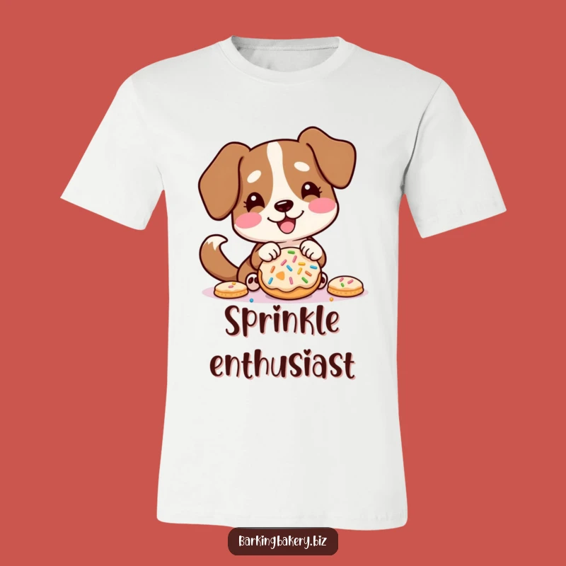 Funny Sprinkle Decorating Dog T-Shirt - Joyful Pup Cookie Baking Tee Gift