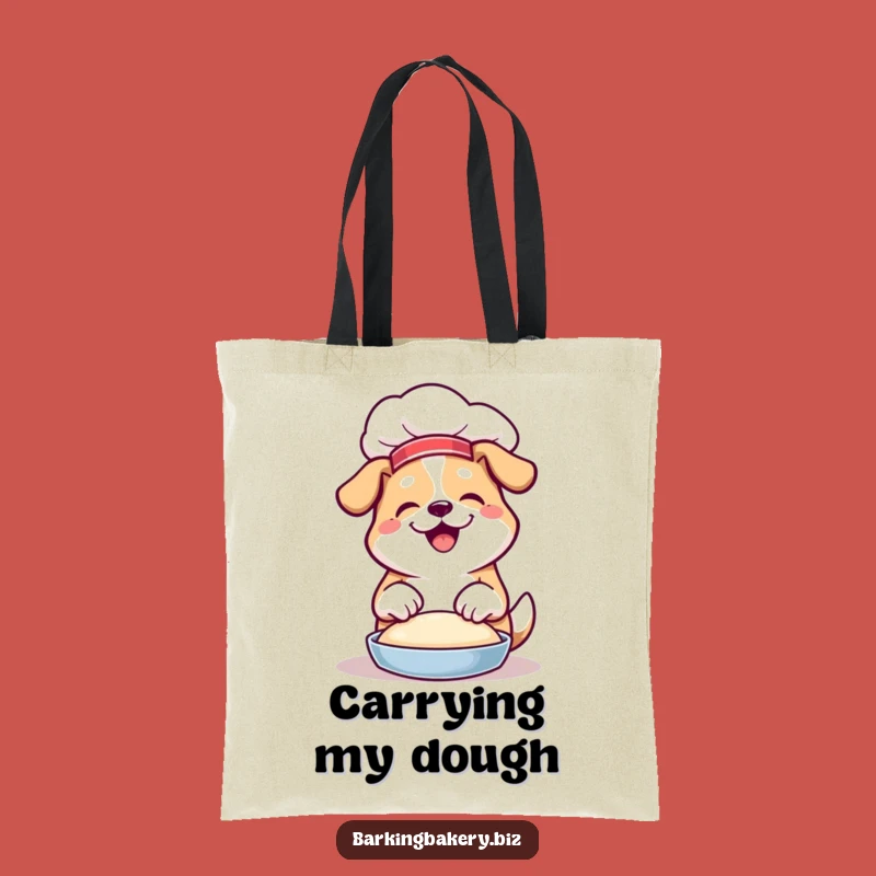 Funny Chef Dog Tote Bag - Hilarious Dough Kneading Pup Accessory Gift