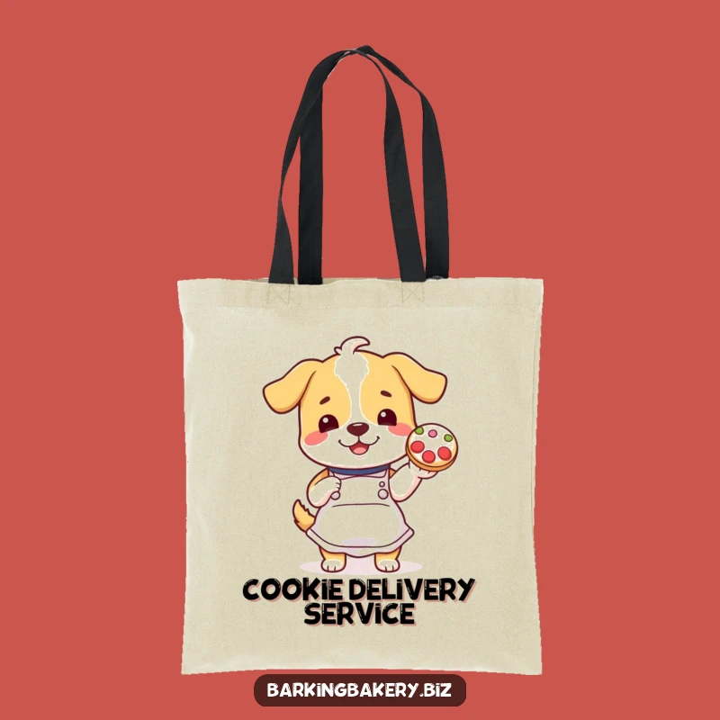 Funny Cookie Decorating Dog Tote Bag: Cheerful Baker Accessory