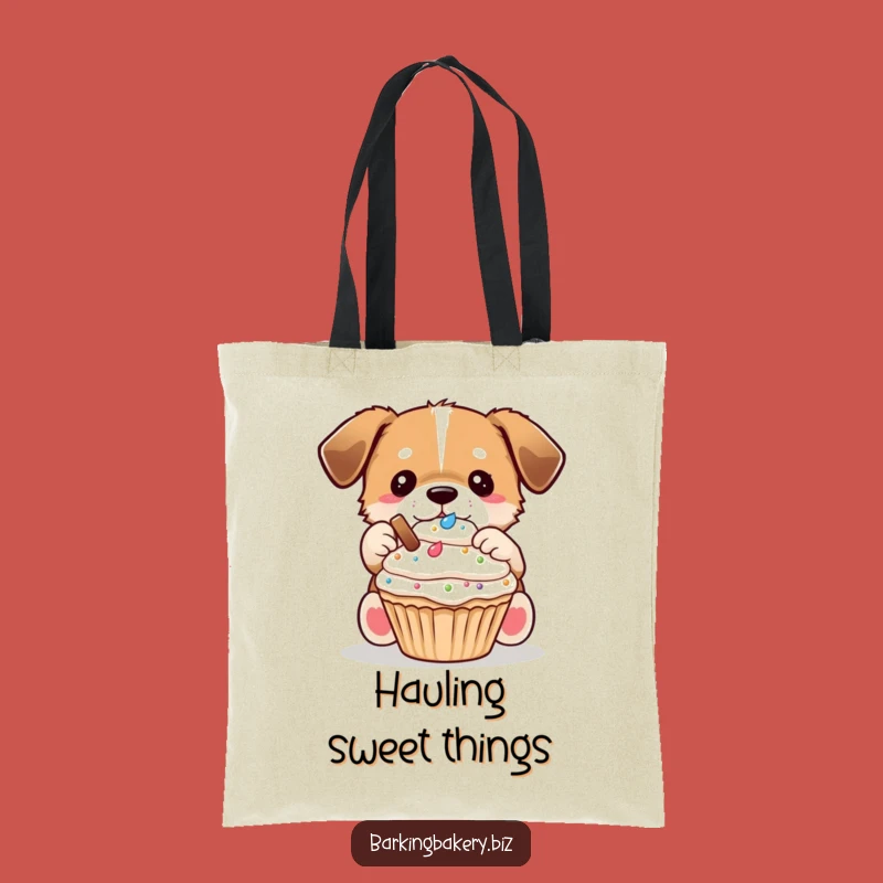 Funny Dog Decorator Tote Bag: Cupcake Topping Pup, Cute & Practical Gift