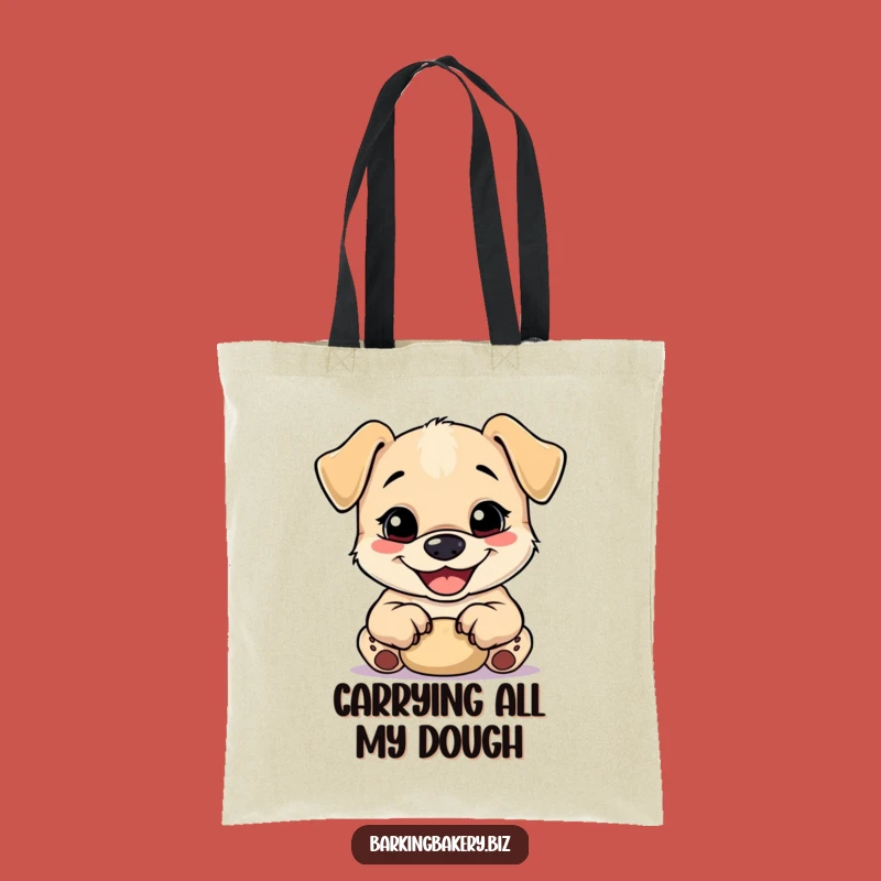 Funny Dough Kneading Pup Tote Bag: Happy Baker Accessory for Pawsome People