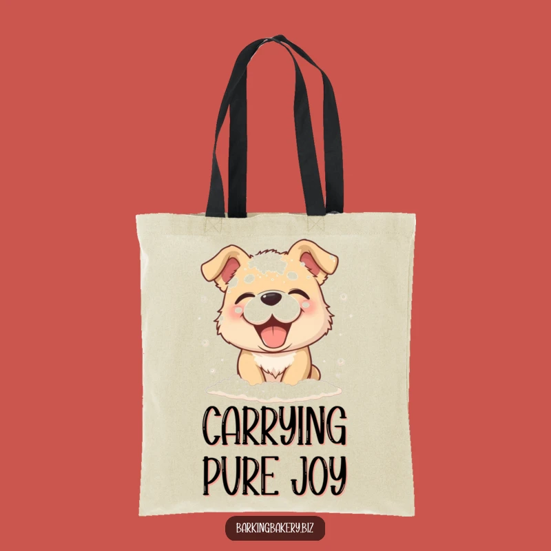 Funny Flour Dog Tote Bag - Giggling Messy Pup, Perfect Funny Gift