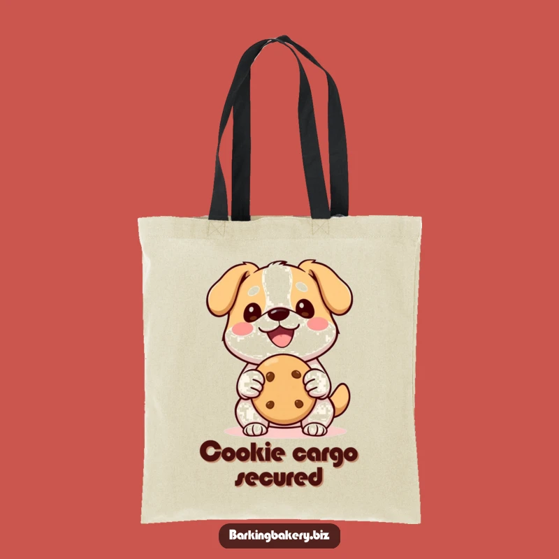 Funny Kawaii Dog Cookie Tote Bag: Happy Pup Carrying Treats, Stylish and Funny Gift for Everyday