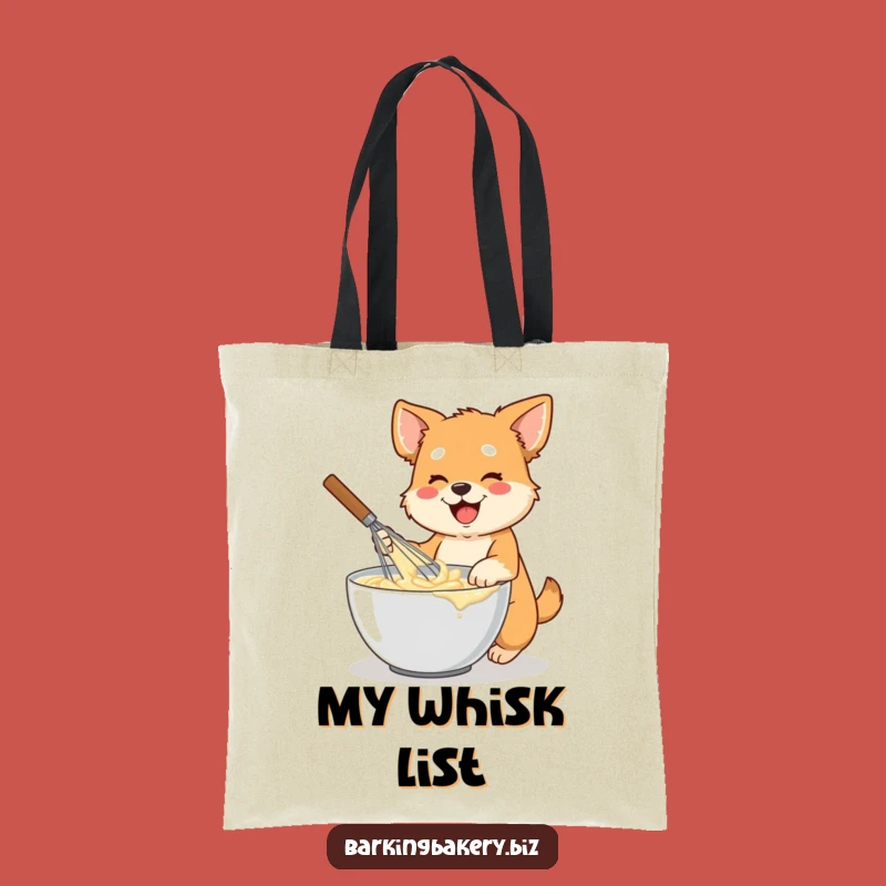 Funny Whisking Dog Tote Bag: Energetic Pup Baker - Perfect Grocer & Gift Bag