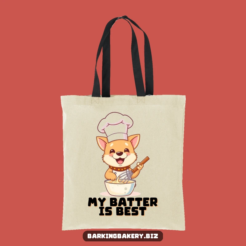 Funny Dog Chef Tote Bag: Whisking Batter Pup, Practical & Hilarious Gift for Bakers