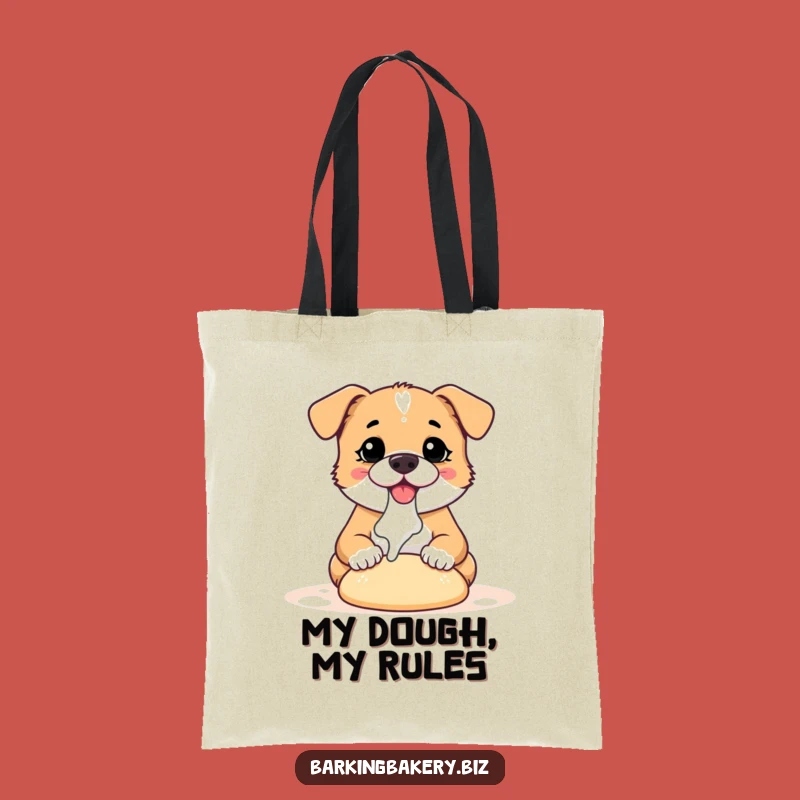 Funny Dog Dough Kneader Tote Bag: Cute Flour-Nose Pup - Perfect Grocer & Gift Bag